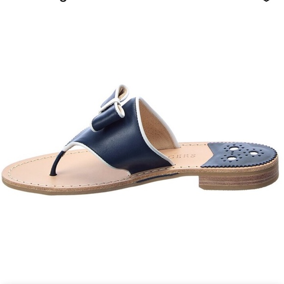 EUC JACK ROGERS Giselle Bow Sandal. Navy & White. Size 9 - Picture 2 of 10